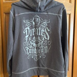 Disney Parks Pirates of the Caribbean Hoodie Jacket Size Large Jack Sparrow